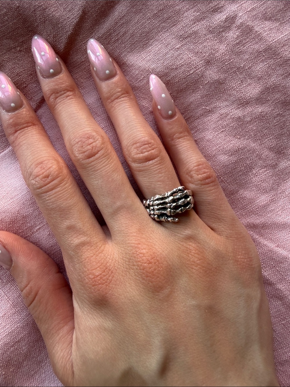 Great Frog Bone Hand Ring - Picture 6 of 6